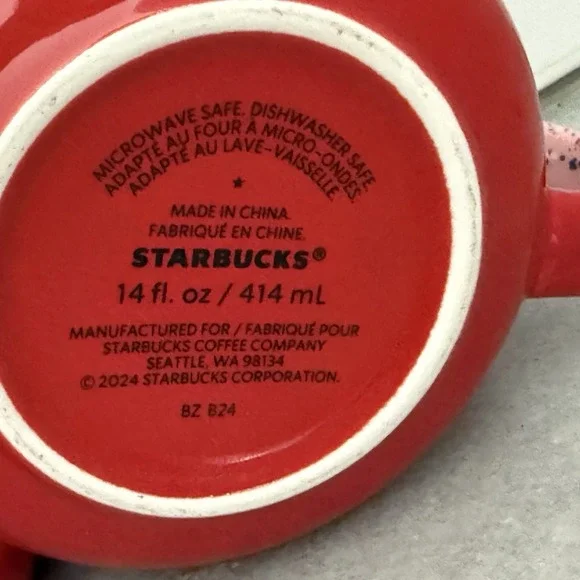 Starbucks Pink Sprinkle Drip Mug Set of 2 | Valentine's Day | 14 oz Ceramic Mugs - Picture 8 of 9